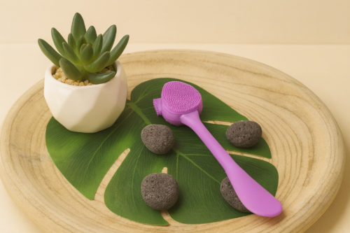 Brosse skin care 4en1 avec housse en tulle